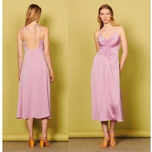 Sandro Lavender Midi Dress with Strappy Back